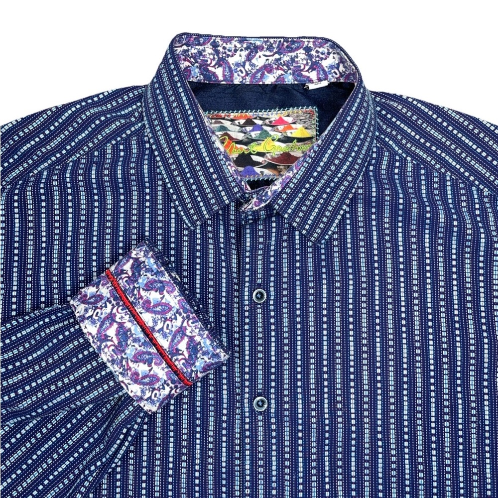 Robert Graham Mens Classic Fit Button-Up Long Sleeve Geometric Paisley Shirt 2XL